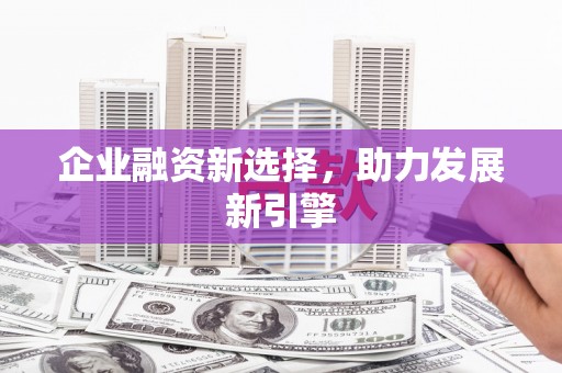 峨山企业融资新选择，助力发展新引擎