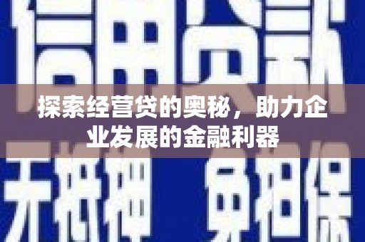 峨山探索经营贷的奥秘，助力企业发展的金融利器