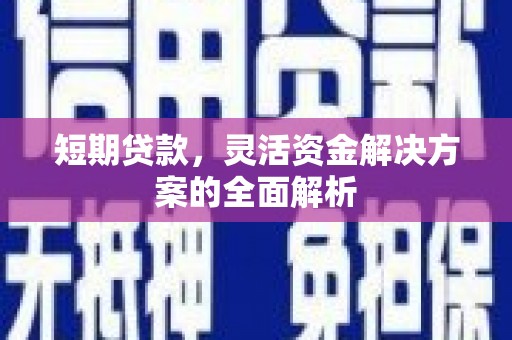 峨山短期贷款，灵活资金解决方案的全面解析